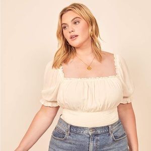 Reformation 3X Sadey Top in Ivory